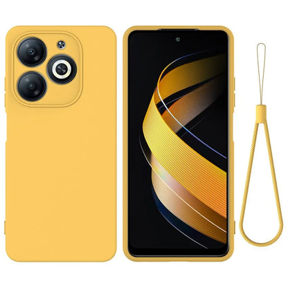 For itel P55 Case Liquid Silicone Anti-Drop Phone Cover with Wrist Strap