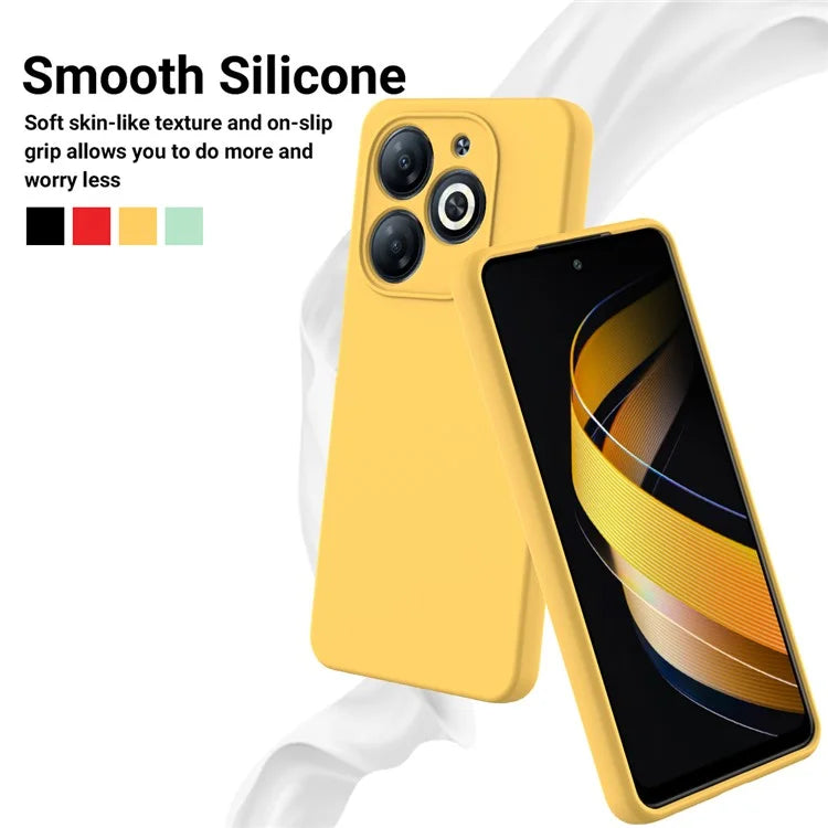 For itel P55 Case Liquid Silicone Anti-Drop Phone Cover with Wrist Strap