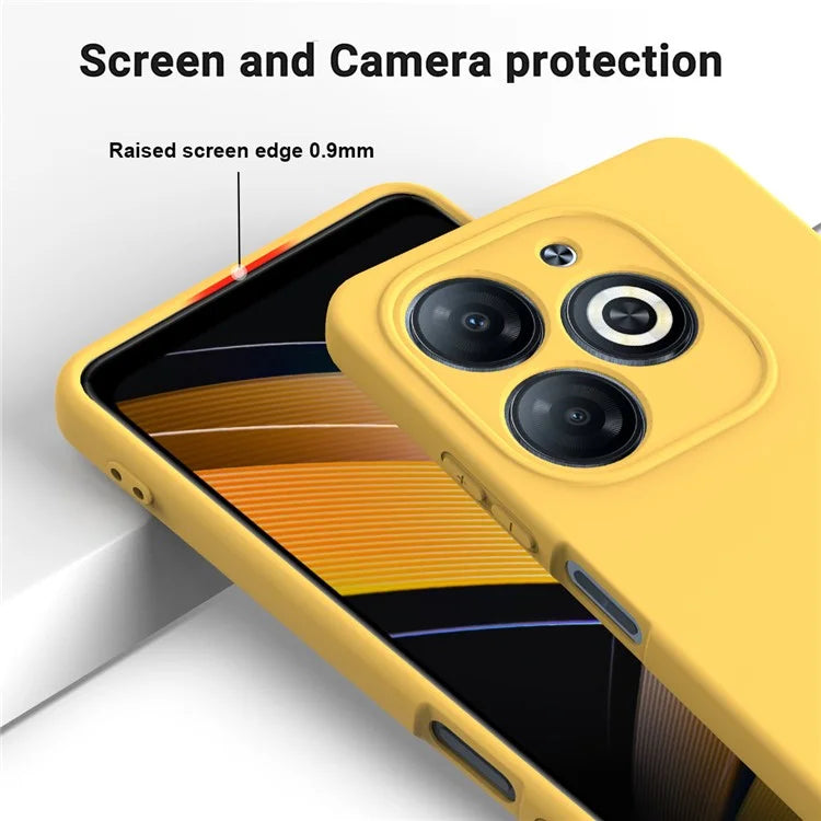 For itel P55 Case Liquid Silicone Anti-Drop Phone Cover with Wrist Strap
