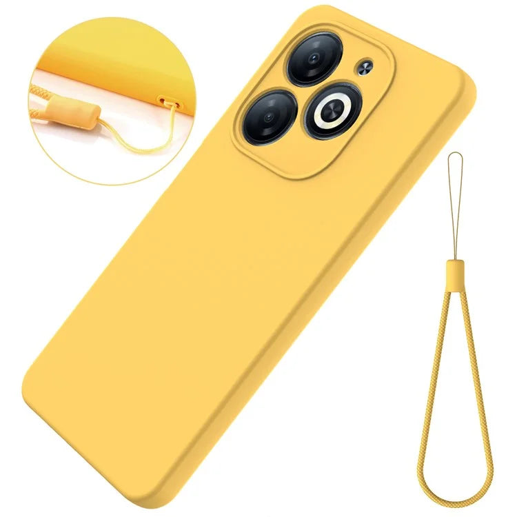 For itel P55 Case Liquid Silicone Anti-Drop Phone Cover with Wrist Strap