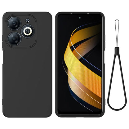 For itel P55 Case Liquid Silicone Anti-Drop Phone Cover with Wrist Strap