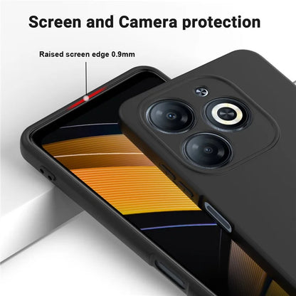 For itel P55 Case Liquid Silicone Anti-Drop Phone Cover with Wrist Strap