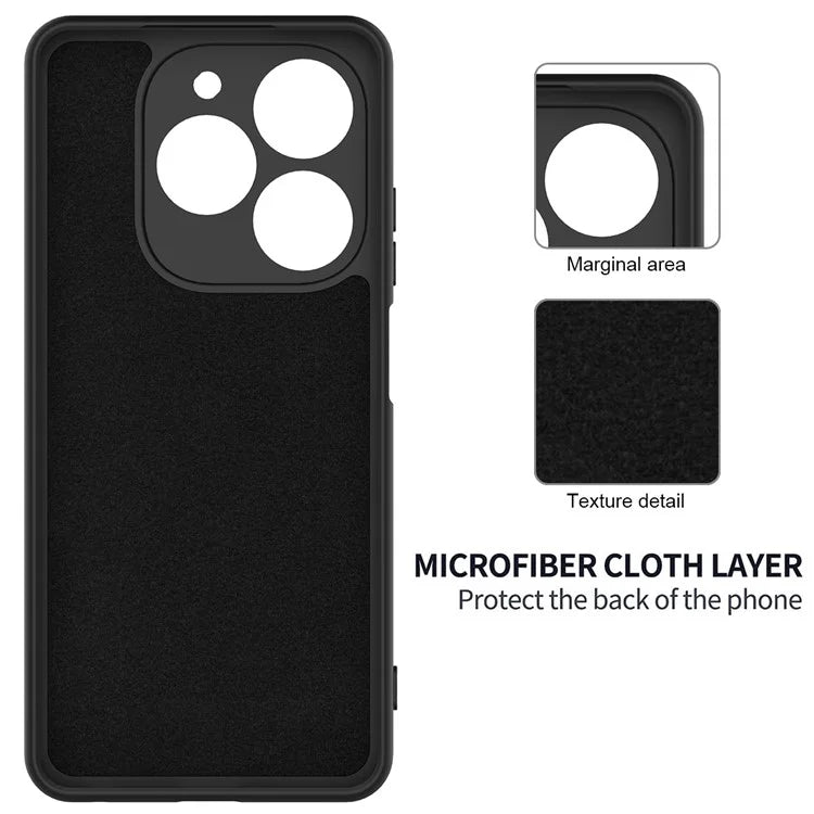 For itel P55 Case Liquid Silicone Anti-Drop Phone Cover with Wrist Strap