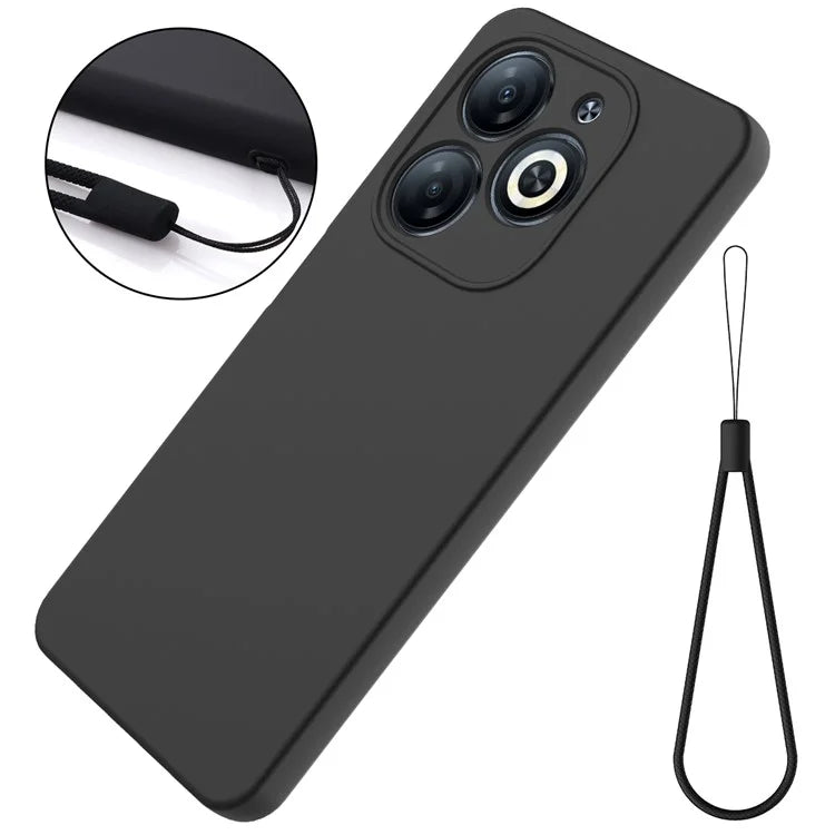 For itel P55 Case Liquid Silicone Anti-Drop Phone Cover with Wrist Strap