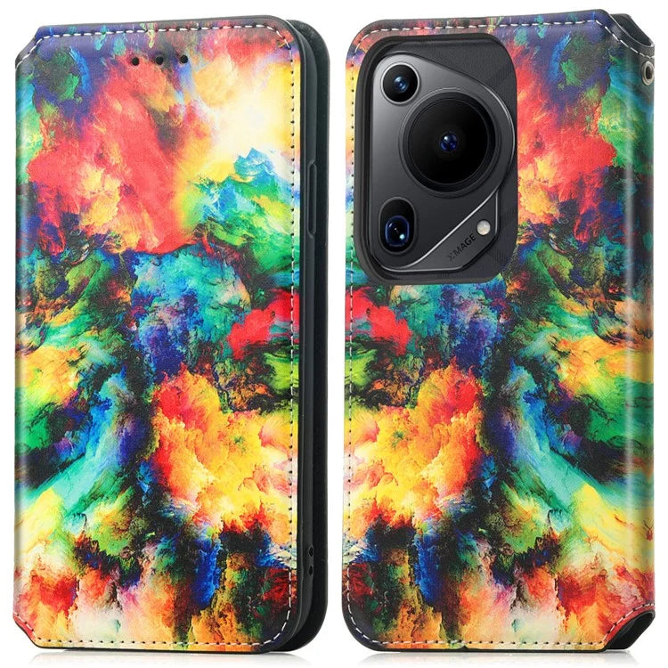 CASENEO 001 Series for Huawei Pura 70 Ultra Case RFID Blocking Leather Phone Cover Pattern Printed