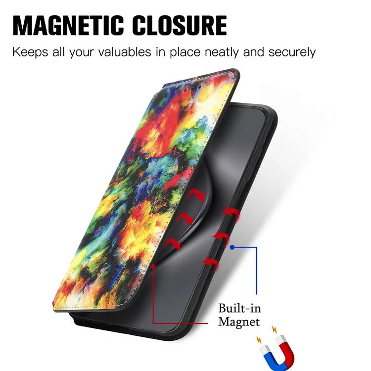 CASENEO 001 Series for Huawei Pura 70 Ultra Case RFID Blocking Leather Phone Cover Pattern Printed