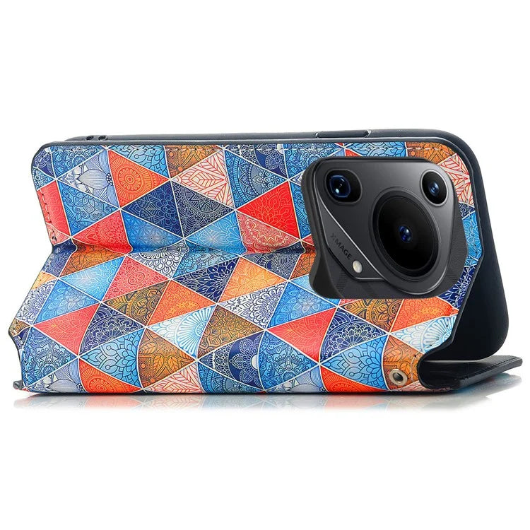 CASENEO 001 Series for Huawei Pura 70 Ultra Case RFID Blocking Leather Phone Cover Pattern Printed