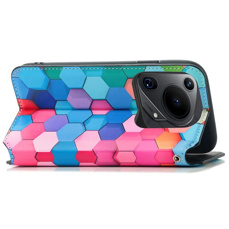 CASENEO 001 Series for Huawei Pura 70 Ultra Case RFID Blocking Leather Phone Cover Pattern Printed