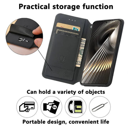 CASENEO 001 Series for Xiaomi Redmi Turbo 3 5G / Poco F6 5G Case Wallet Leather Phone Cover RFID Blocking