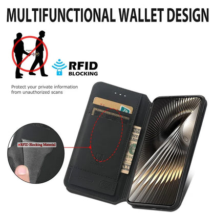 CASENEO 001 Series for Xiaomi Redmi Turbo 3 5G / Poco F6 5G Case Wallet Leather Phone Cover RFID Blocking
