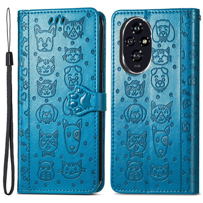 For Honor 200 5G Case Wallet Stand Leather Phone Cover Cute Cat Dog Pattern