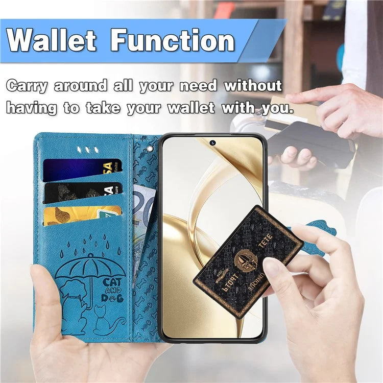 For Honor 200 5G Case Wallet Stand Leather Phone Cover Cute Cat Dog Pattern