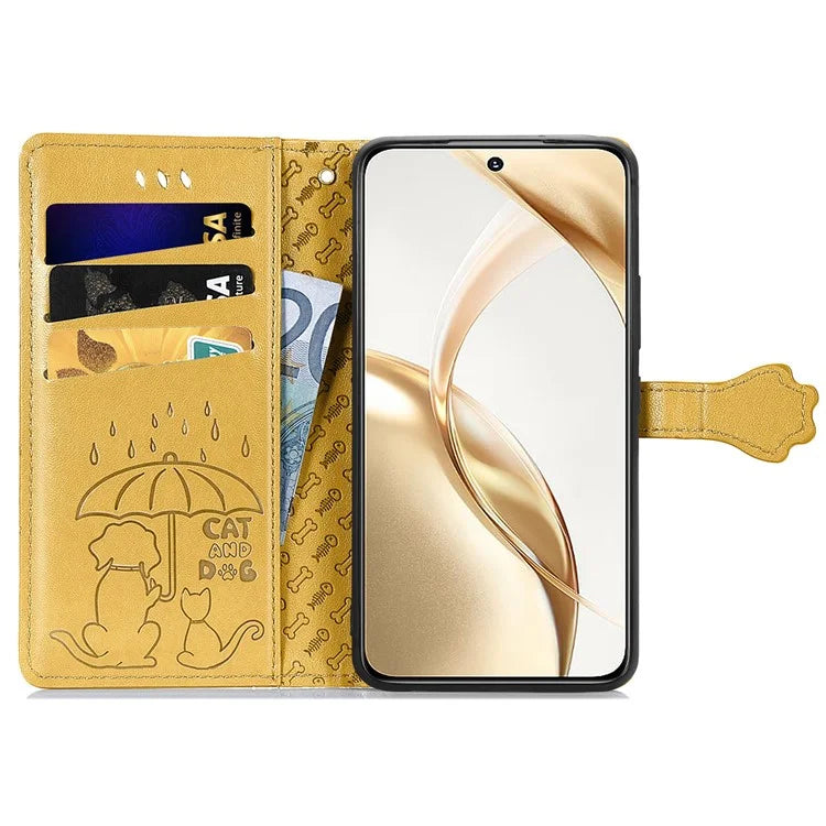 For Honor 200 5G Case Wallet Stand Leather Phone Cover Cute Cat Dog Pattern