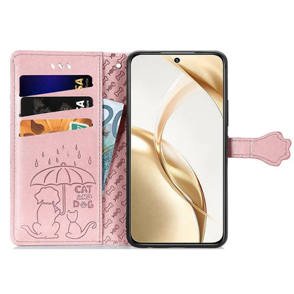 For Honor 200 5G Case Wallet Stand Leather Phone Cover Cute Cat Dog Pattern