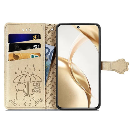 For Honor 200 5G Case Wallet Stand Leather Phone Cover Cute Cat Dog Pattern