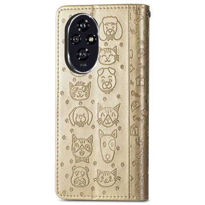 For Honor 200 5G Case Wallet Stand Leather Phone Cover Cute Cat Dog Pattern