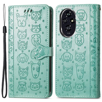 For Honor 200 5G Case Wallet Stand Leather Phone Cover Cute Cat Dog Pattern