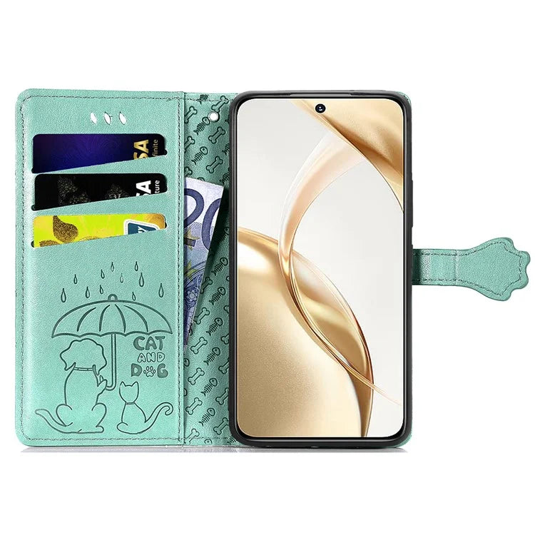 For Honor 200 5G Case Wallet Stand Leather Phone Cover Cute Cat Dog Pattern