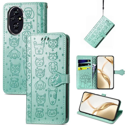 For Honor 200 5G Case Wallet Stand Leather Phone Cover Cute Cat Dog Pattern