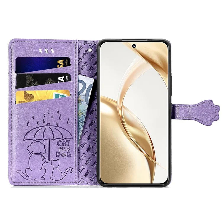 For Honor 200 5G Case Wallet Stand Leather Phone Cover Cute Cat Dog Pattern
