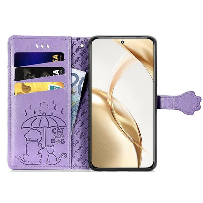 For Honor 200 5G Case Wallet Stand Leather Phone Cover Cute Cat Dog Pattern