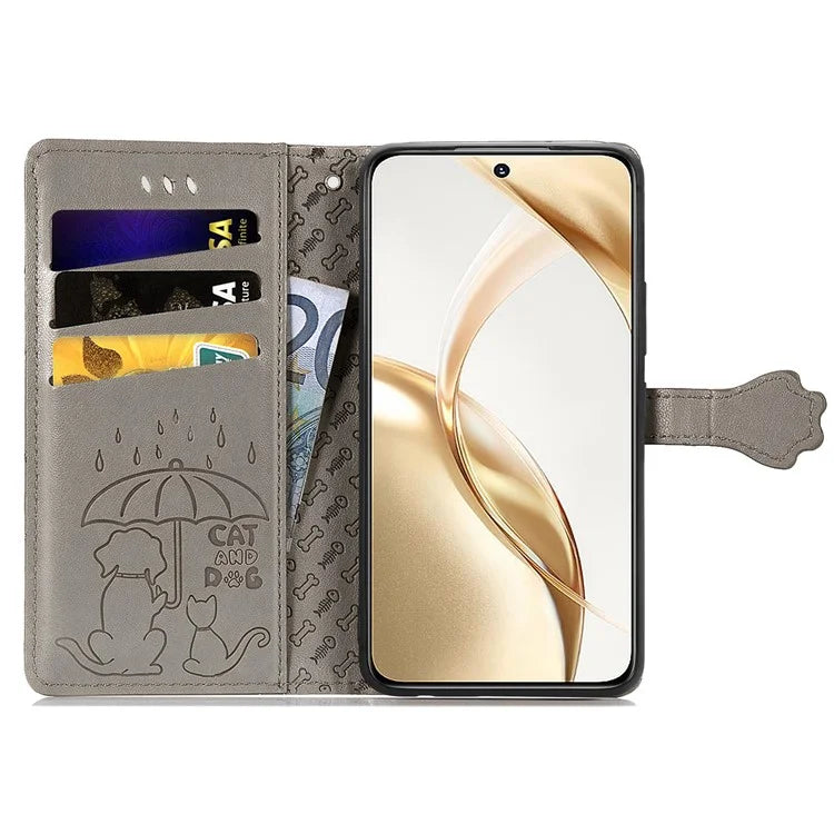 For Honor 200 5G Case Wallet Stand Leather Phone Cover Cute Cat Dog Pattern