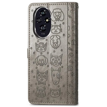 For Honor 200 5G Case Wallet Stand Leather Phone Cover Cute Cat Dog Pattern