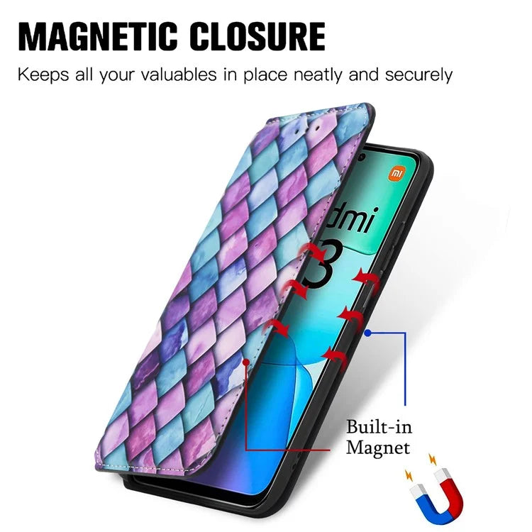 CASENEO 001 Series for Xiaomi Redmi 13 5G / 13 4G Case Folio Leather Phone Cover RFID Blocking