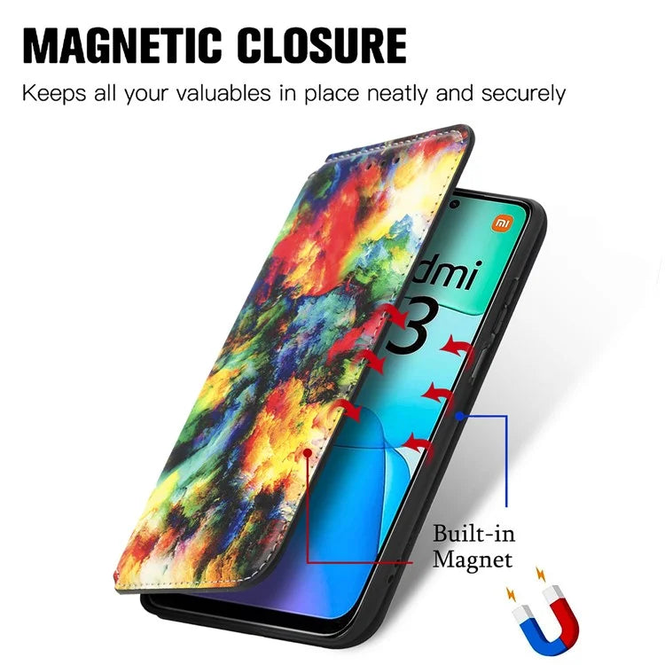 CASENEO 001 Series for Xiaomi Redmi 13 5G / 13 4G Case Folio Leather Phone Cover RFID Blocking