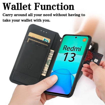 CASENEO 001 Series for Xiaomi Redmi 13 5G / 13 4G Case Folio Leather Phone Cover RFID Blocking
