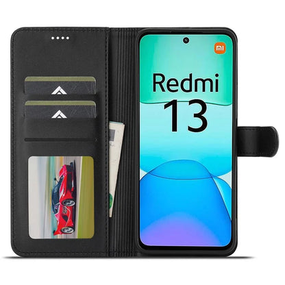 LC.IMEEKE For Xiaomi Redmi 13 5G / 13 4G Case Wallet Calf Texture Leather Phone Cover