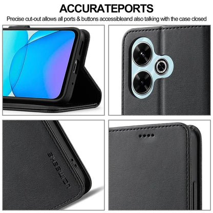 LC.IMEEKE For Xiaomi Redmi 13 5G / 13 4G Case Wallet Calf Texture Leather Phone Cover