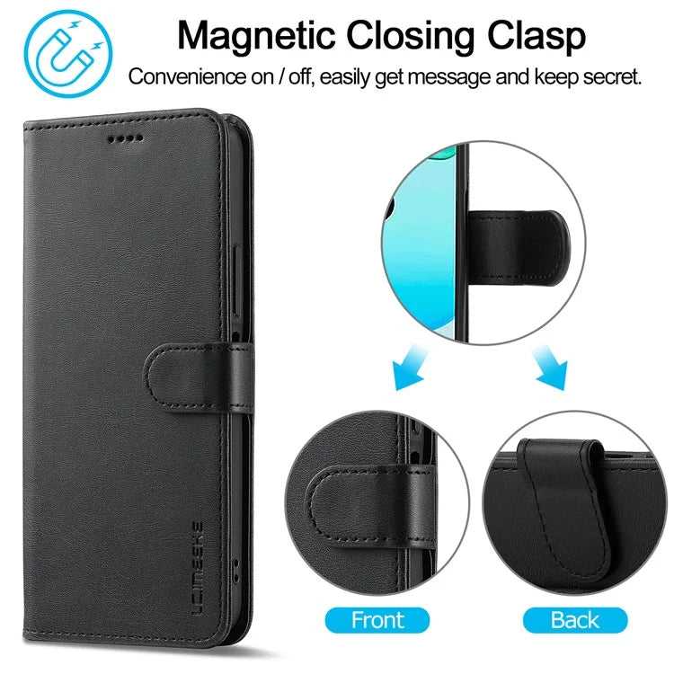 LC.IMEEKE For Xiaomi Redmi 13 5G / 13 4G Case Wallet Calf Texture Leather Phone Cover
