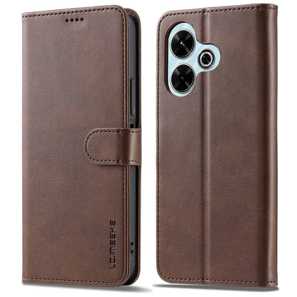 LC.IMEEKE For Xiaomi Redmi 13 5G / 13 4G Case Wallet Calf Texture Leather Phone Cover