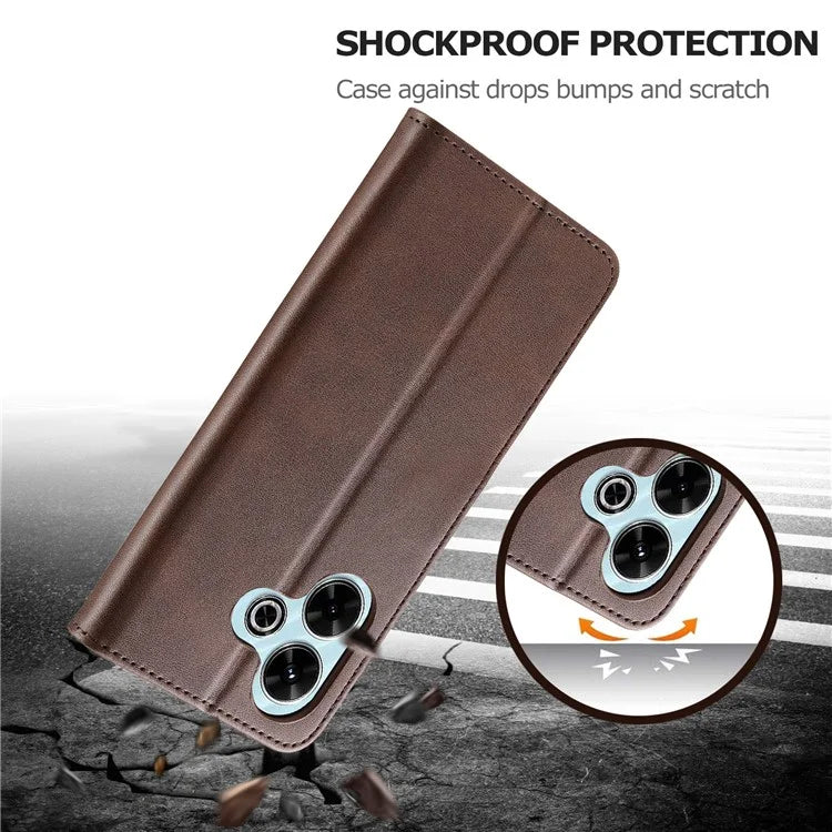 LC.IMEEKE For Xiaomi Redmi 13 5G / 13 4G Case Wallet Calf Texture Leather Phone Cover