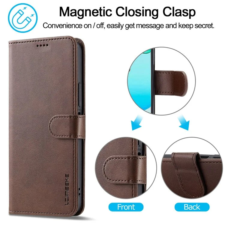 LC.IMEEKE For Xiaomi Redmi 13 5G / 13 4G Case Wallet Calf Texture Leather Phone Cover