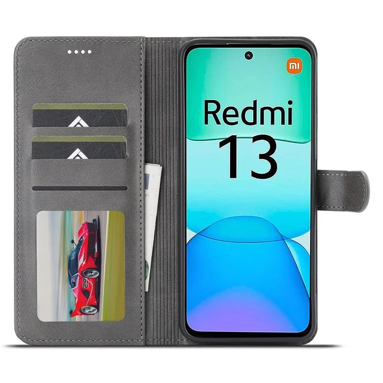 LC.IMEEKE For Xiaomi Redmi 13 5G / 13 4G Case Wallet Calf Texture Leather Phone Cover