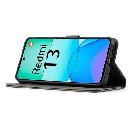 LC.IMEEKE For Xiaomi Redmi 13 5G / 13 4G Case Wallet Calf Texture Leather Phone Cover
