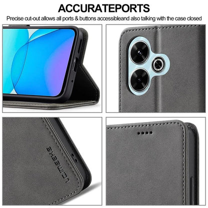 LC.IMEEKE For Xiaomi Redmi 13 5G / 13 4G Case Wallet Calf Texture Leather Phone Cover