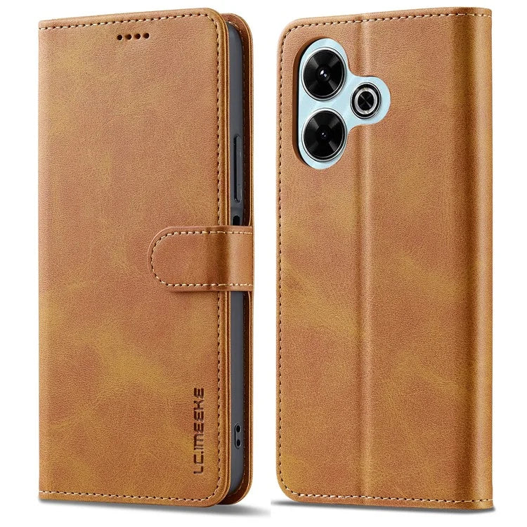 LC.IMEEKE For Xiaomi Redmi 13 5G / 13 4G Case Wallet Calf Texture Leather Phone Cover