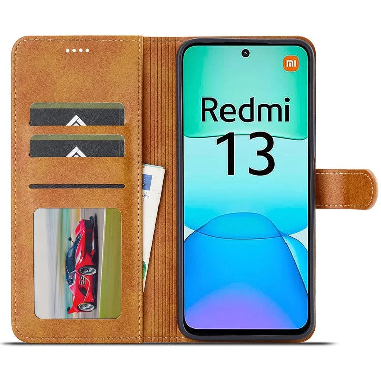 LC.IMEEKE For Xiaomi Redmi 13 5G / 13 4G Case Wallet Calf Texture Leather Phone Cover