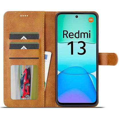 LC.IMEEKE For Xiaomi Redmi 13 5G / 13 4G Case Wallet Calf Texture Leather Phone Cover