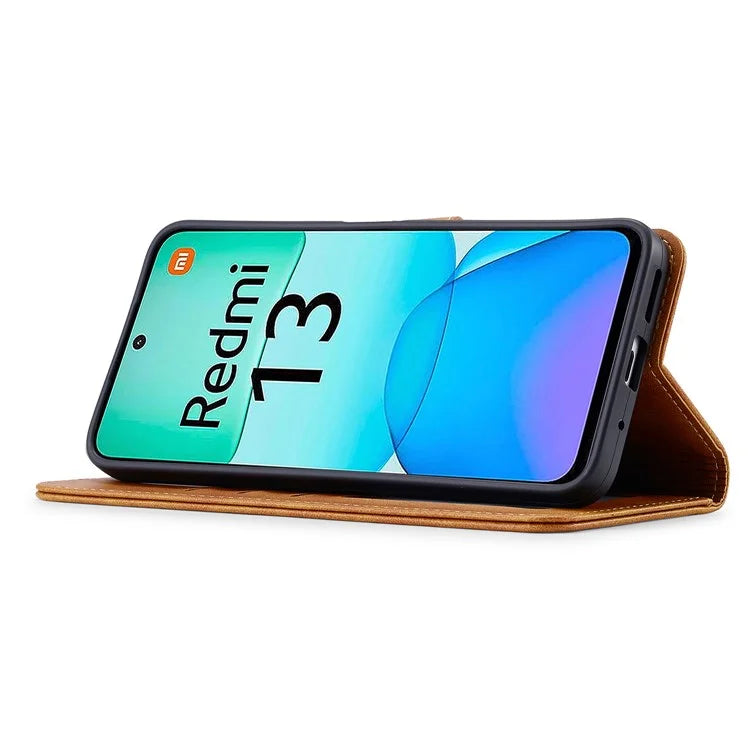 LC.IMEEKE For Xiaomi Redmi 13 5G / 13 4G Case Wallet Calf Texture Leather Phone Cover