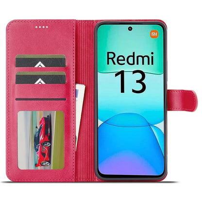 LC.IMEEKE For Xiaomi Redmi 13 5G / 13 4G Case Wallet Calf Texture Leather Phone Cover
