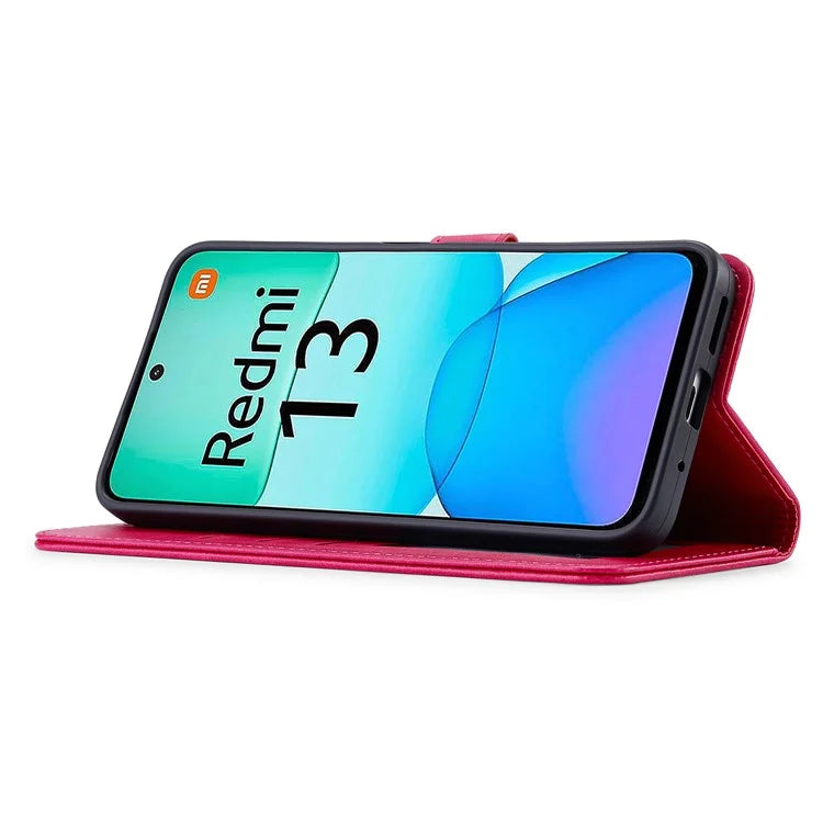 LC.IMEEKE For Xiaomi Redmi 13 5G / 13 4G Case Wallet Calf Texture Leather Phone Cover