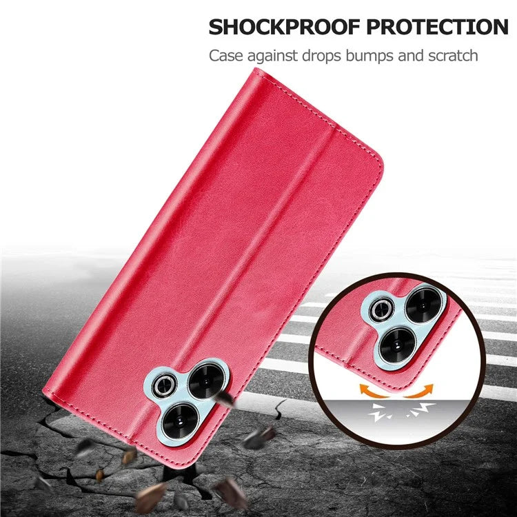 LC.IMEEKE For Xiaomi Redmi 13 5G / 13 4G Case Wallet Calf Texture Leather Phone Cover