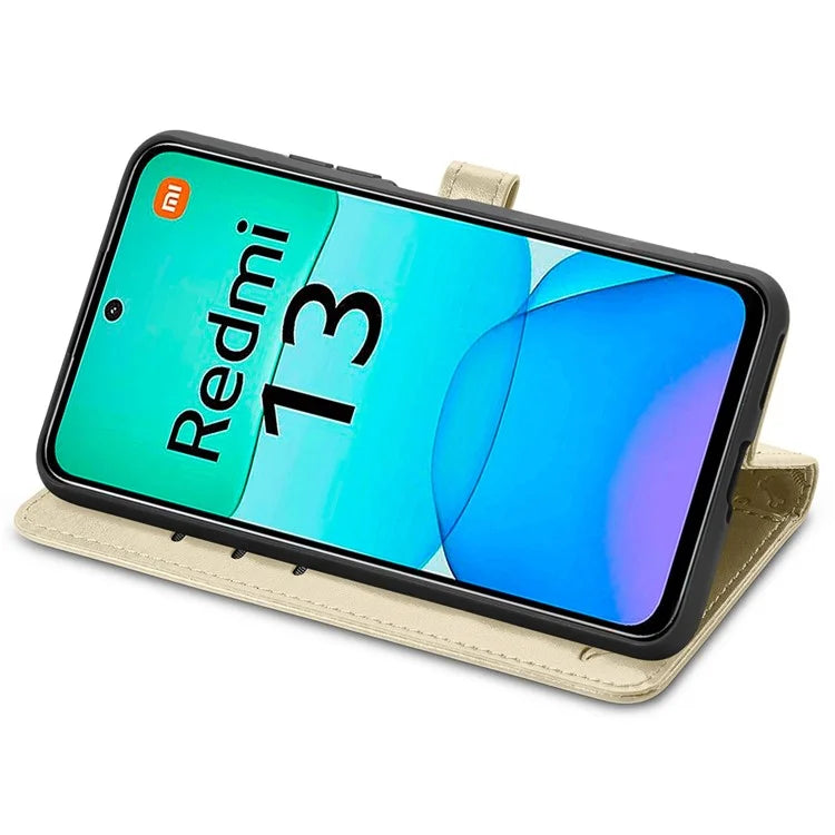 For Xiaomi Redmi 13 5G / 13 4G Case Cat Dog Imprint Leather Flip Phone Cover