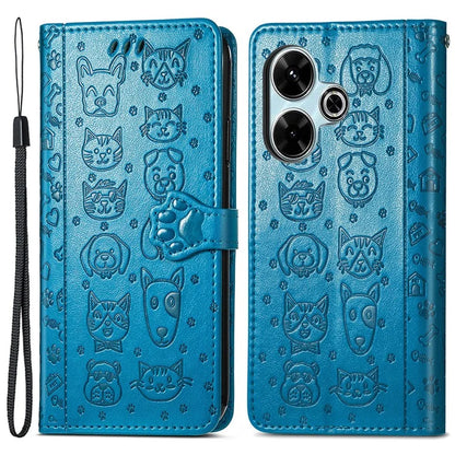 For Xiaomi Redmi 13 5G / 13 4G Case Cat Dog Imprint Leather Flip Phone Cover