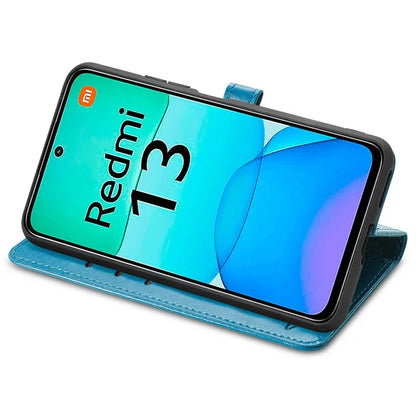 For Xiaomi Redmi 13 5G / 13 4G Case Cat Dog Imprint Leather Flip Phone Cover
