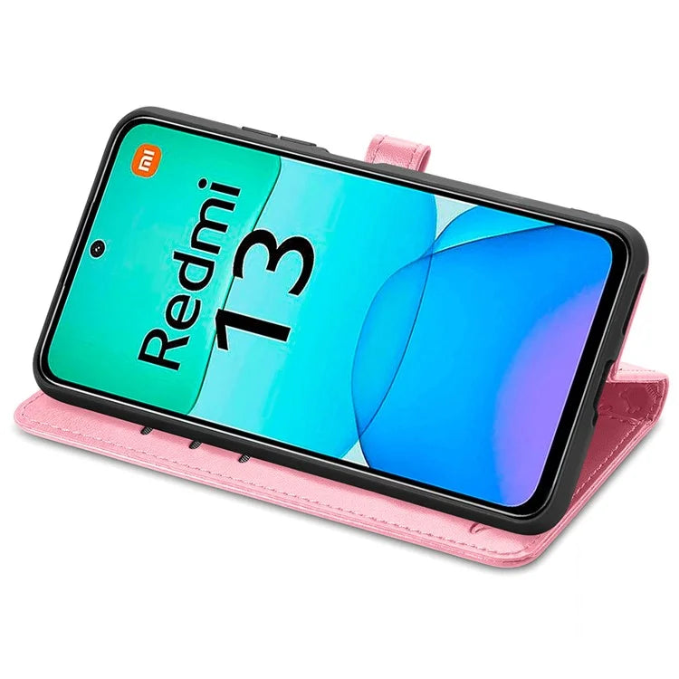 For Xiaomi Redmi 13 5G / 13 4G Case Cat Dog Imprint Leather Flip Phone Cover